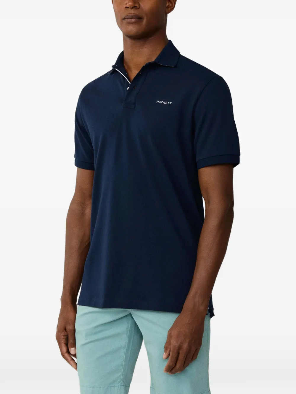 Hackett London Poloshirt met geborduurd logo Blauw