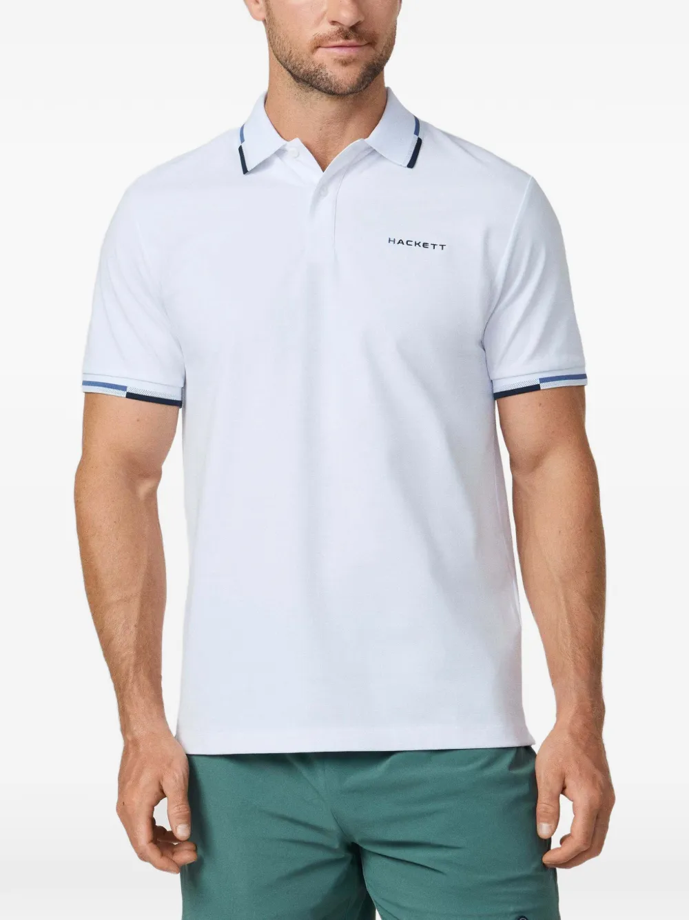 Hackett Tipped Jacquard-detail Polo Shirt In Multi