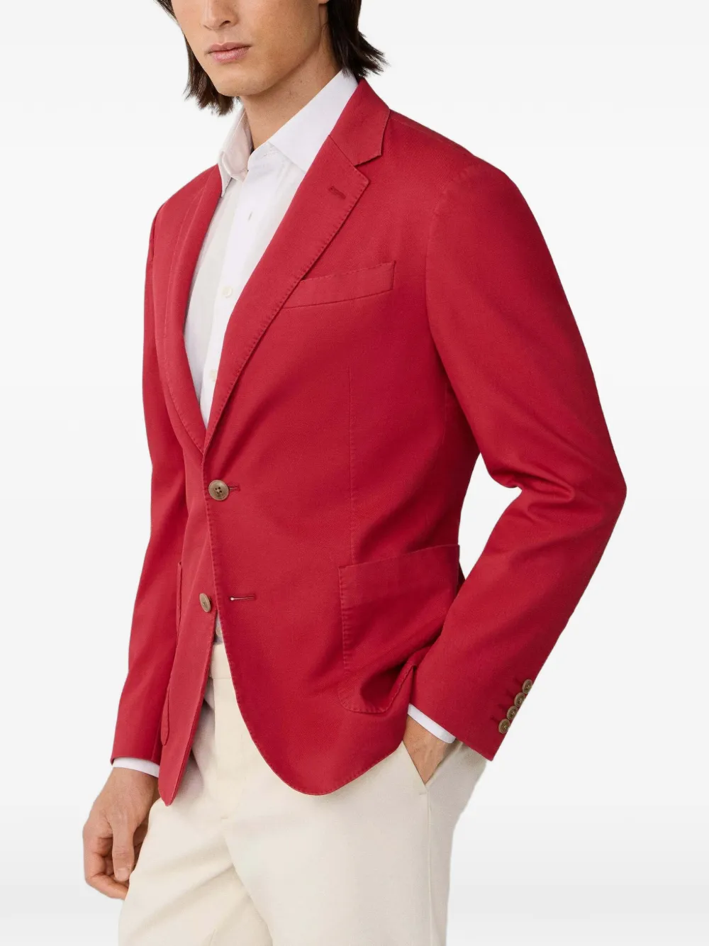 Hackett London Blazer met enkele rij knopen Rood