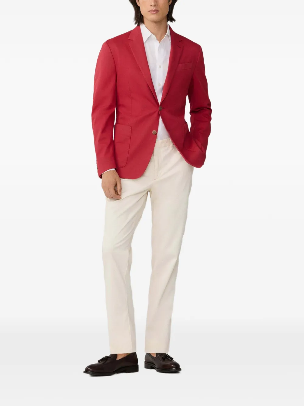 Hackett London Blazer met enkele rij knopen Rood