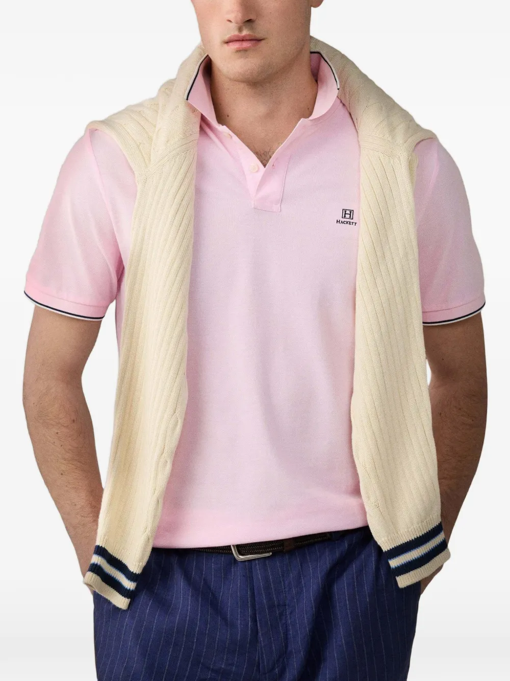 Hackett London Heritage H poloshirt met afwerking Roze