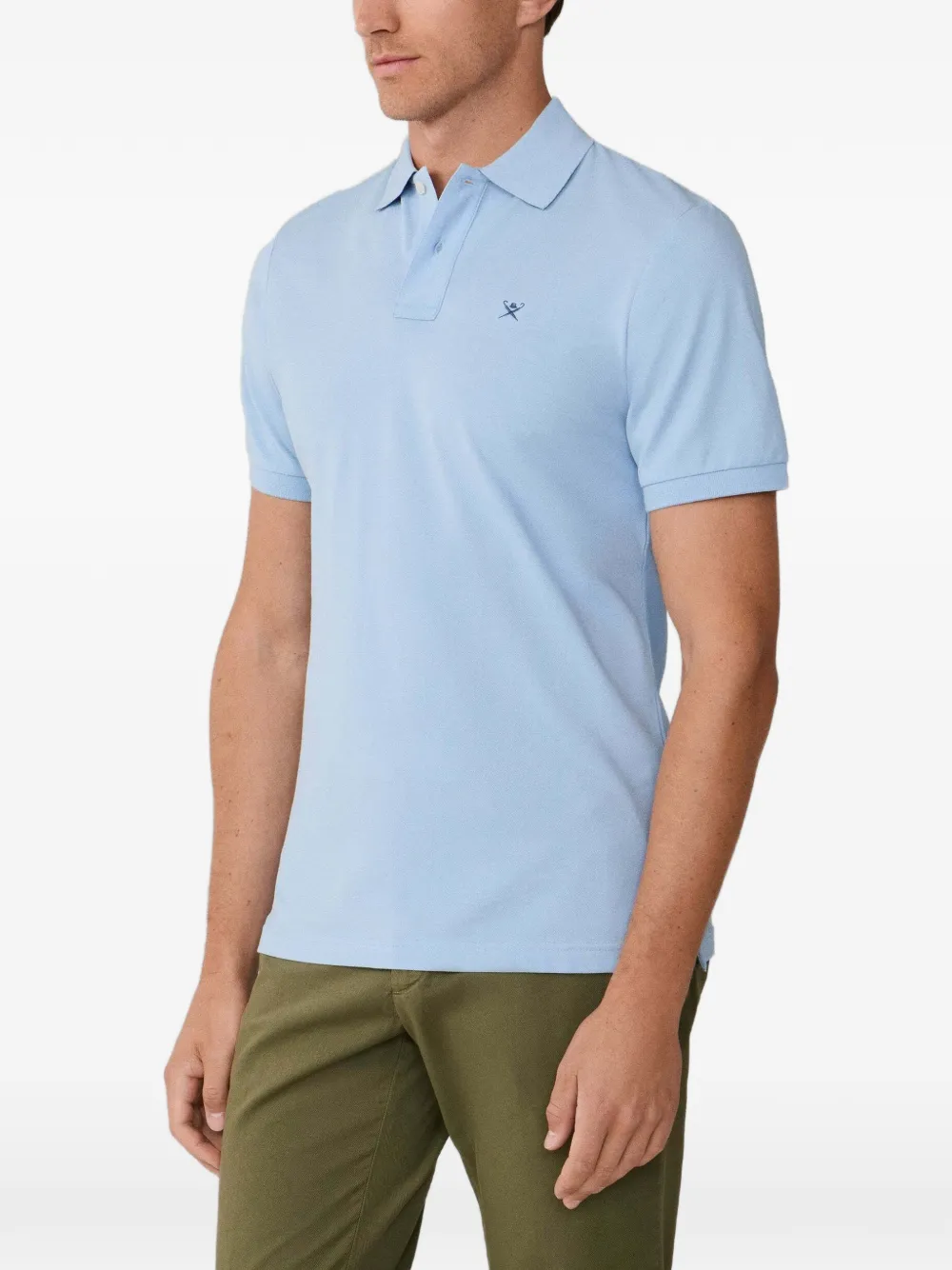 Hackett London Poloshirt met borduurwerk Blauw