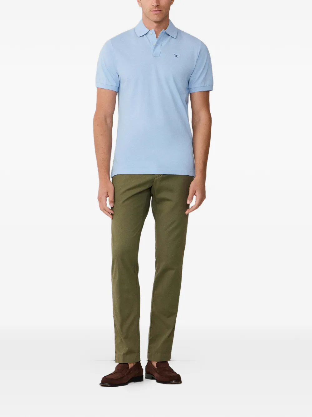 Hackett London Poloshirt met borduurwerk Blauw