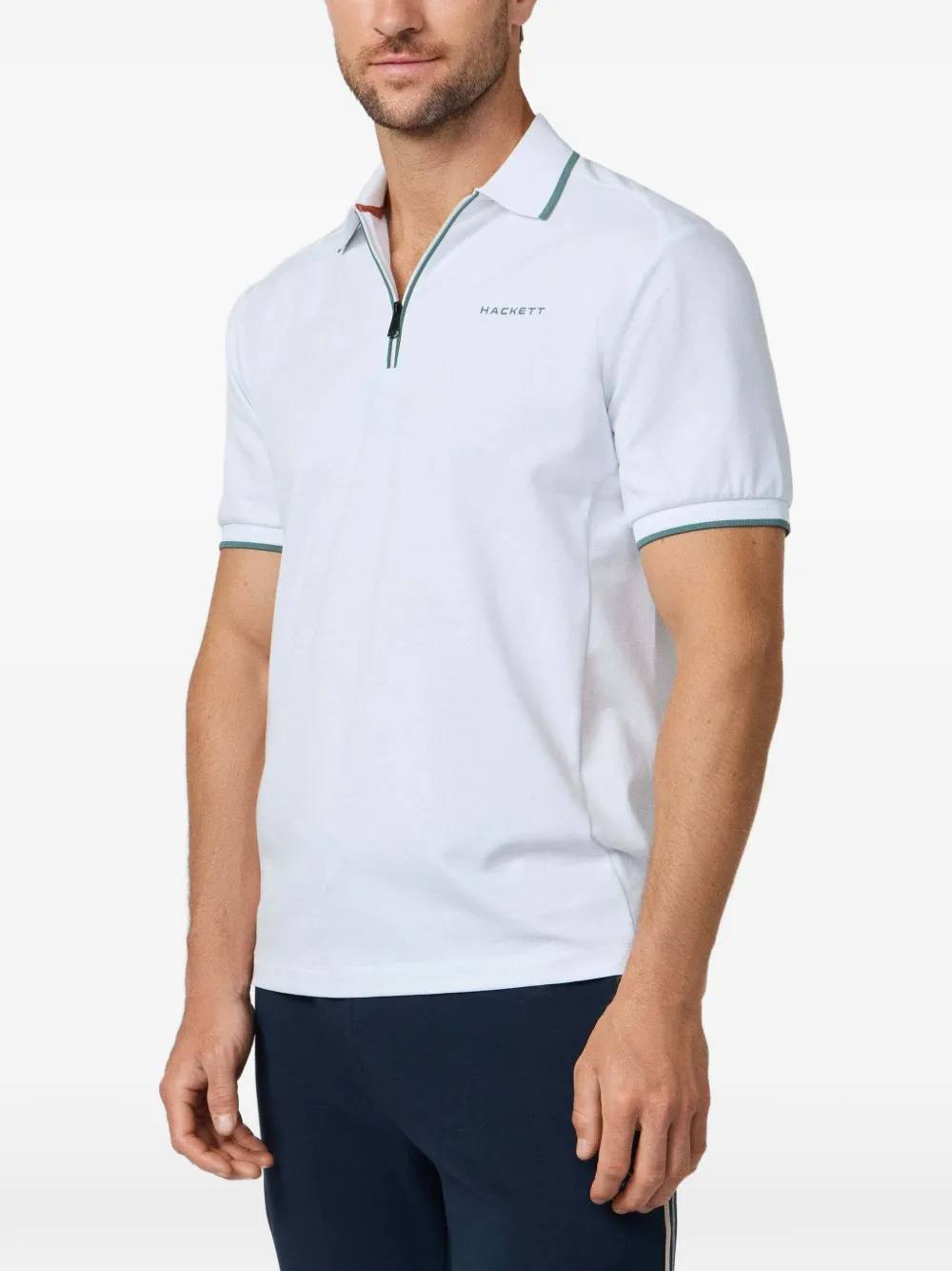 Hackett London Poloshirt met rits Wit