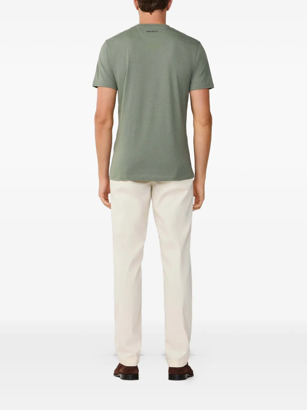Hackett London Katoenen T-shirt met geborduurd logo Groen