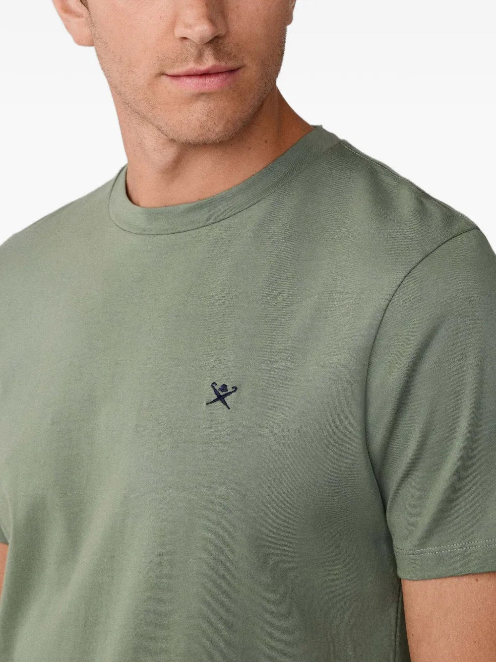 Hackett London Katoenen T-shirt met geborduurd logo Groen