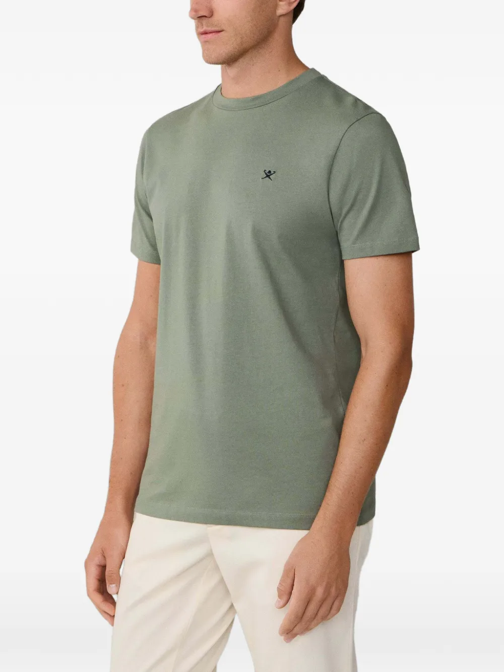 Hackett London Katoenen T-shirt met geborduurd logo Groen