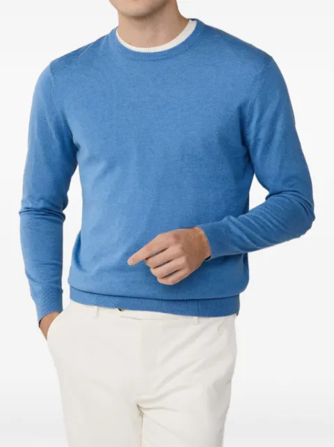 Hackett London suéter con cuello redondo y parche en los codos