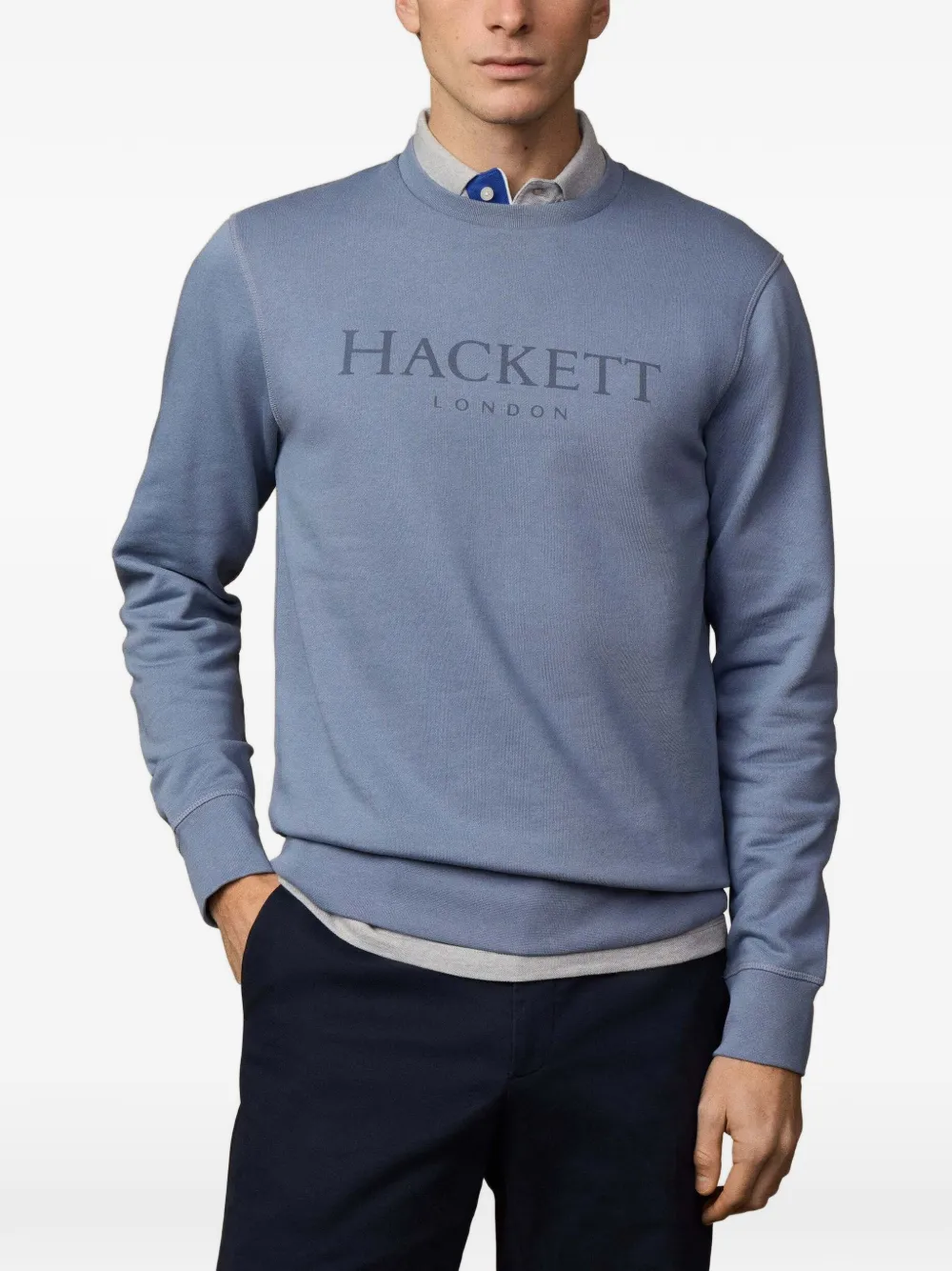 Hackett London Sweatshirt mit Logo-Print - Blau