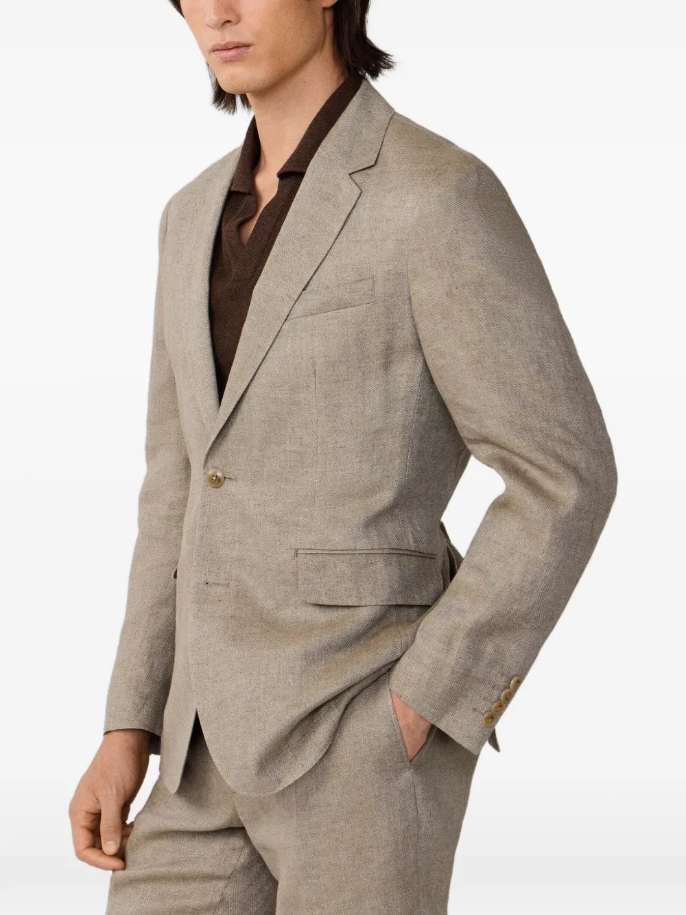 Hackett London Delave hopsack blazer Beige