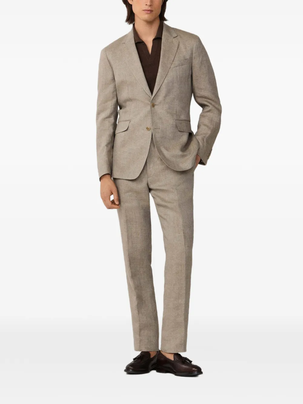 Hackett London Delave hopsack blazer Beige
