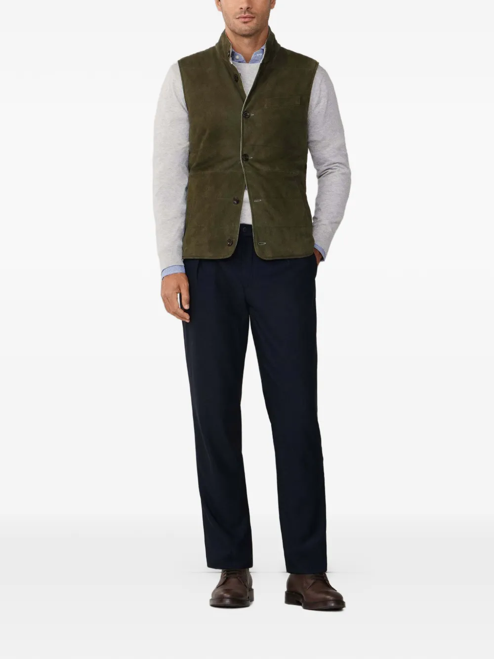 Hackett Reversible Gilet In Brown