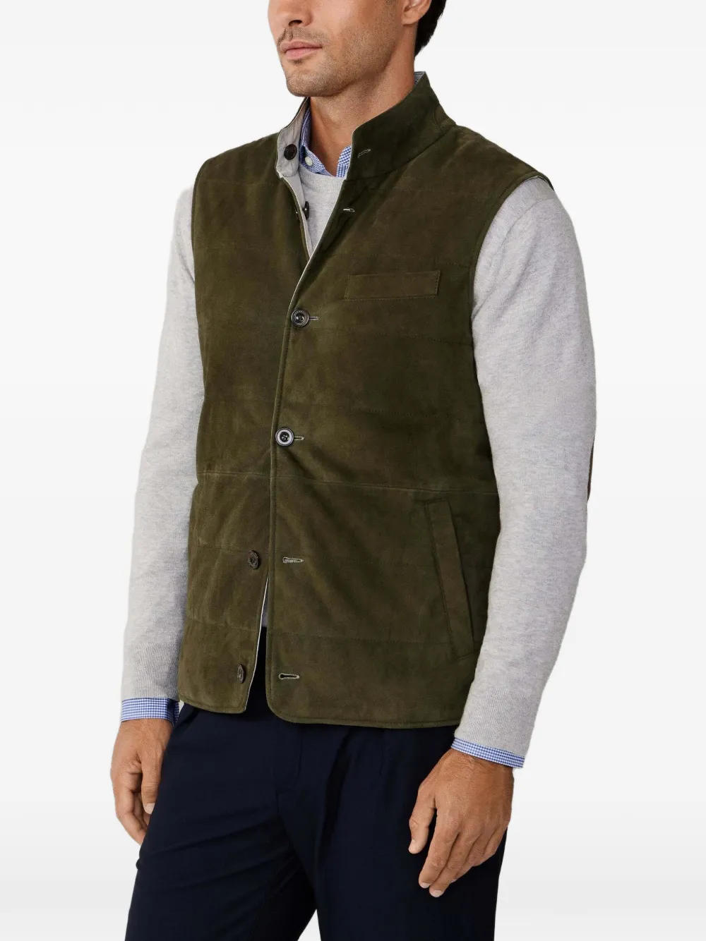 Hackett Reversible Gilet In Brown