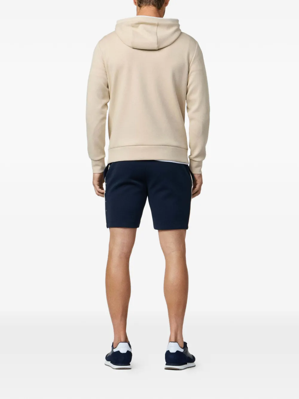 Hackett London Hoodie met logoprint en trekkoord Beige