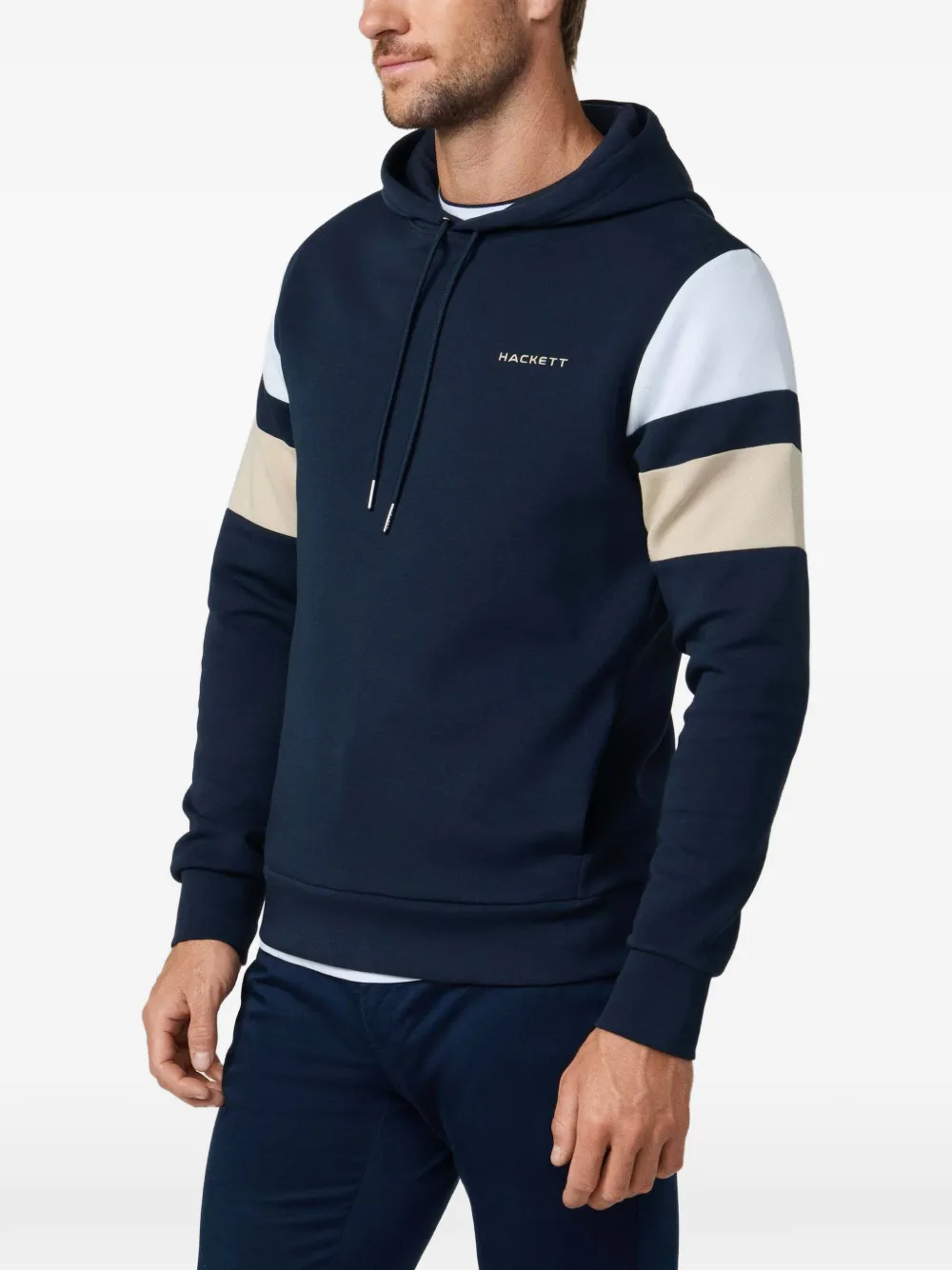 Hackett London Resort hoodie met streepdetail Blauw