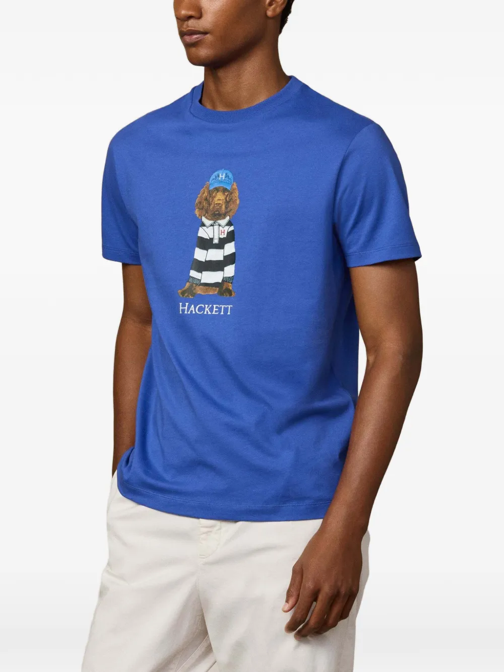 Hackett London T-shirt met Harry print Blauw