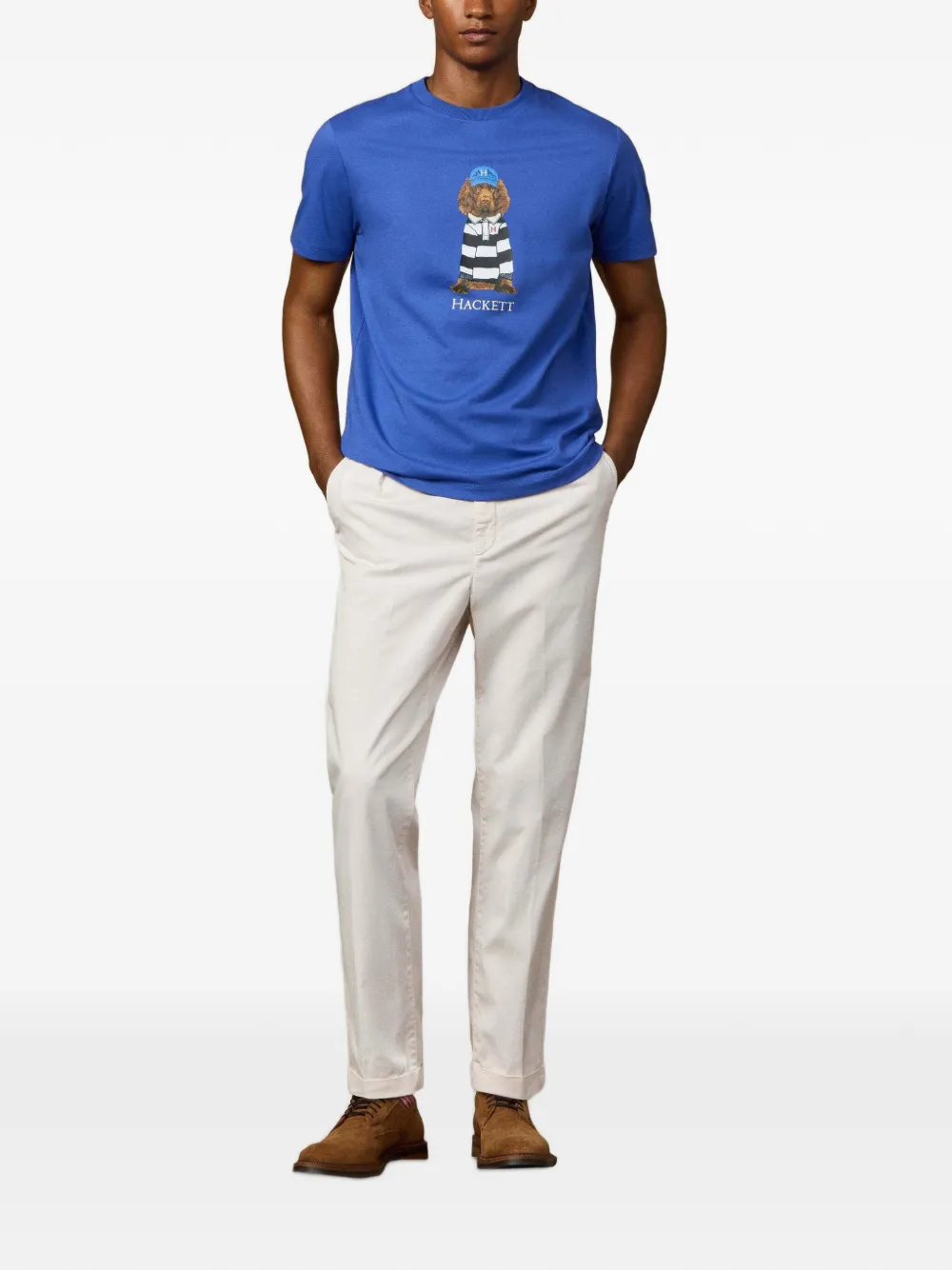 Hackett London T-shirt met Harry print Blauw