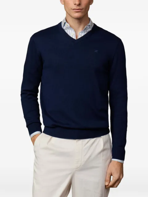 Hackett London embroidered V-neck sweater