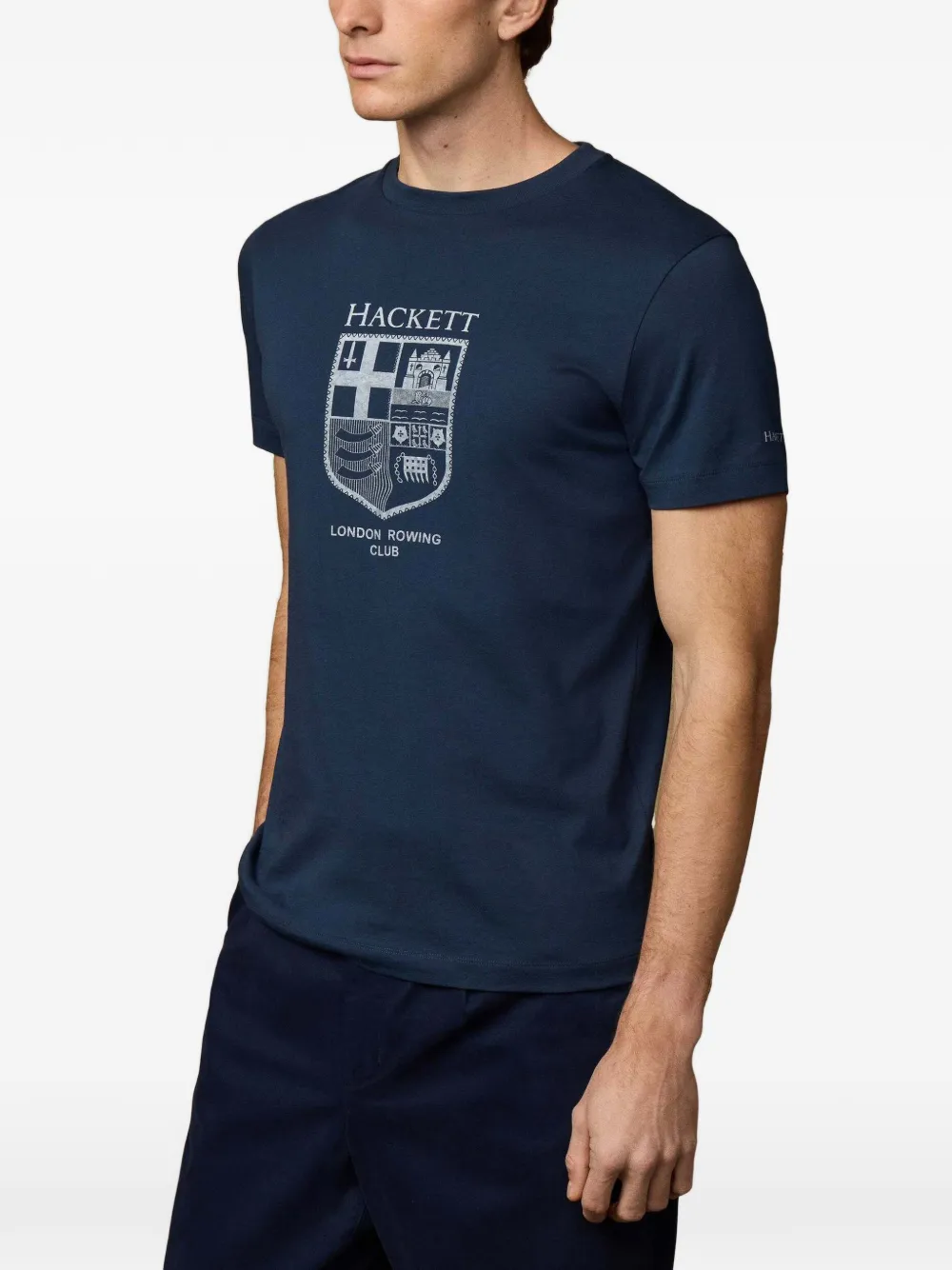 Hackett 런던 로잉 클럽 프린트 티셔츠 In Blue