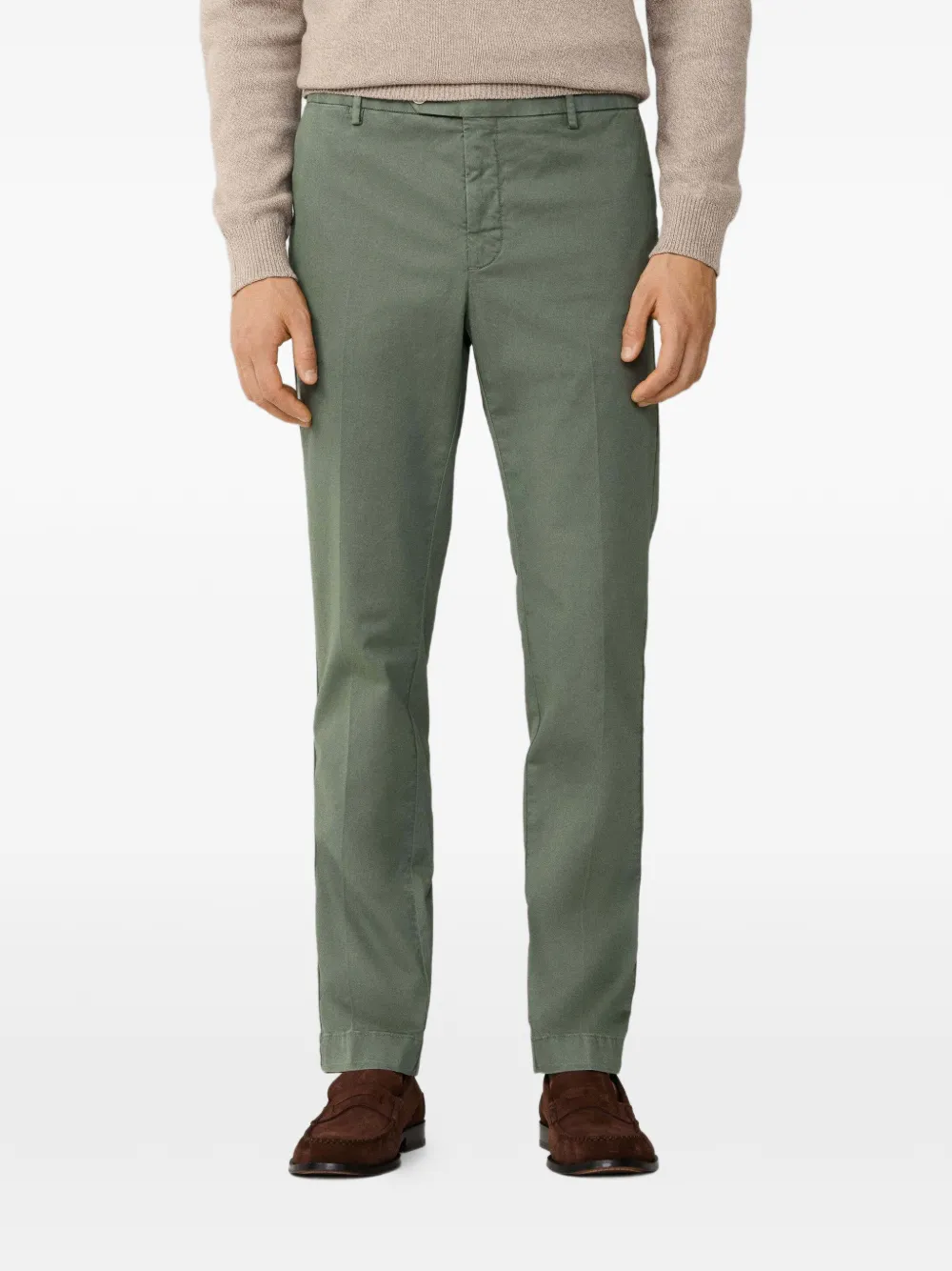 Hackett London Kensington Belt-loop Trousers In Green