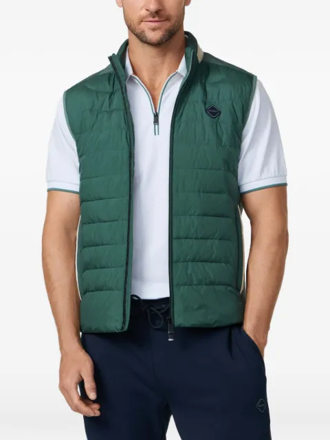 Hackett London baffled-stitch suede-detail gilet