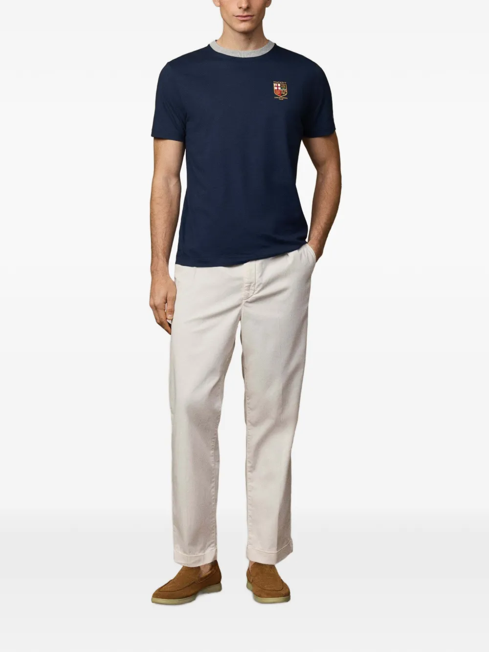 Hackett London T-shirt met geborduurd logo Blauw