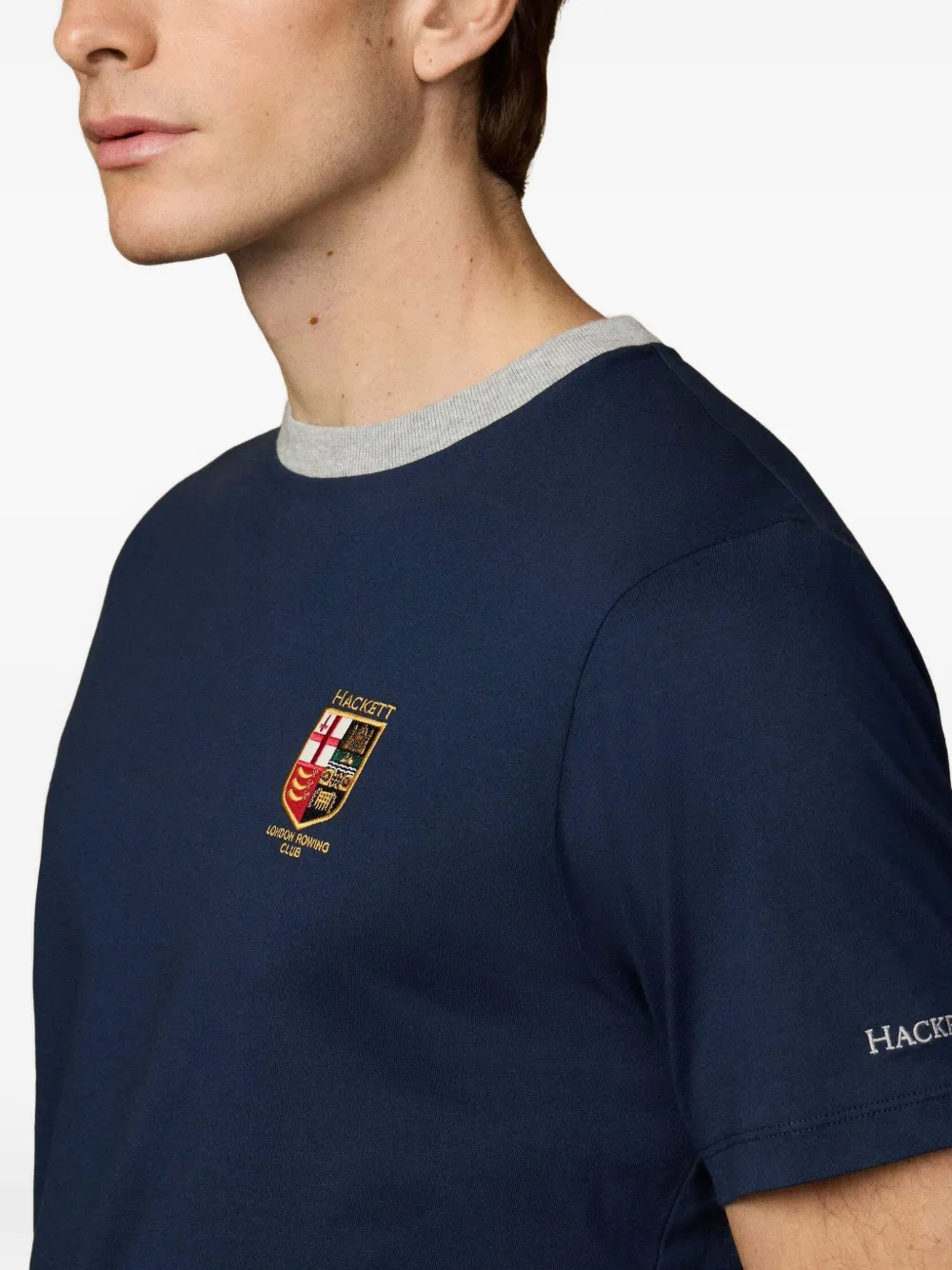 Hackett London T-shirt met geborduurd logo Blauw
