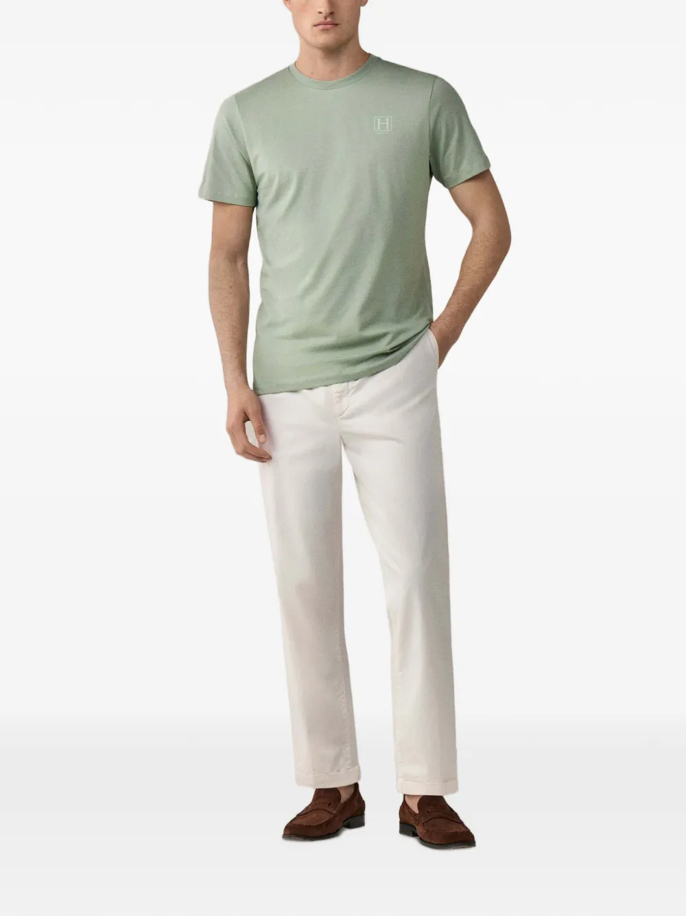 Hackett London Heritage T-shirt met H-logo Groen