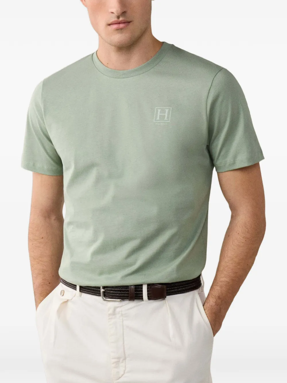 Hackett London Heritage T-shirt met H-logo Groen