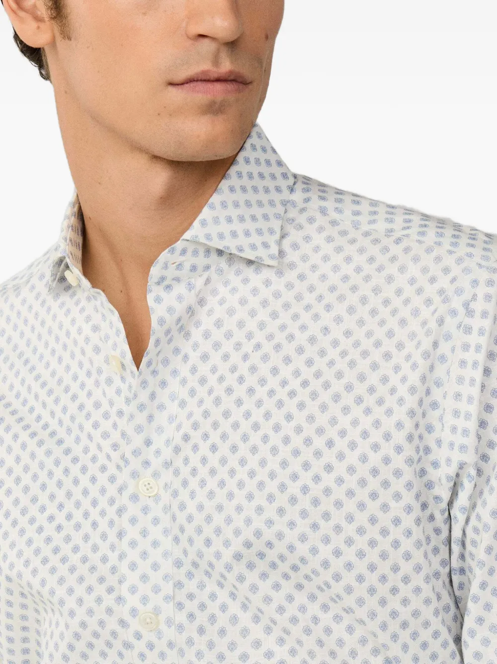 Hackett London Overhemd met bloemenprint Beige