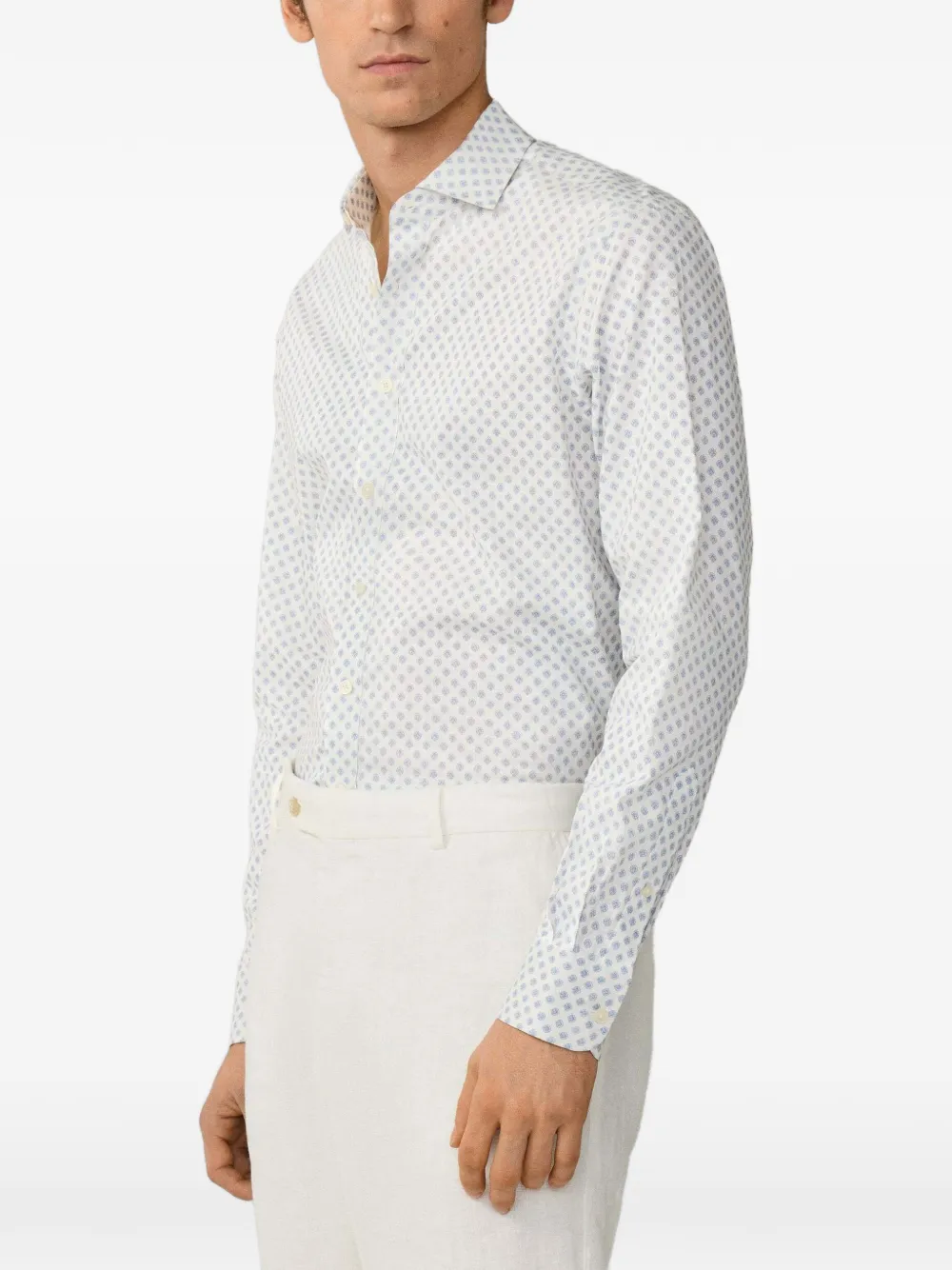 Hackett London Overhemd met bloemenprint Beige