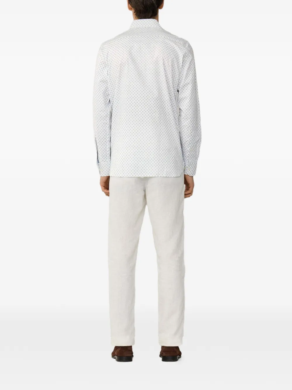 Hackett London Overhemd met bloemenprint Beige