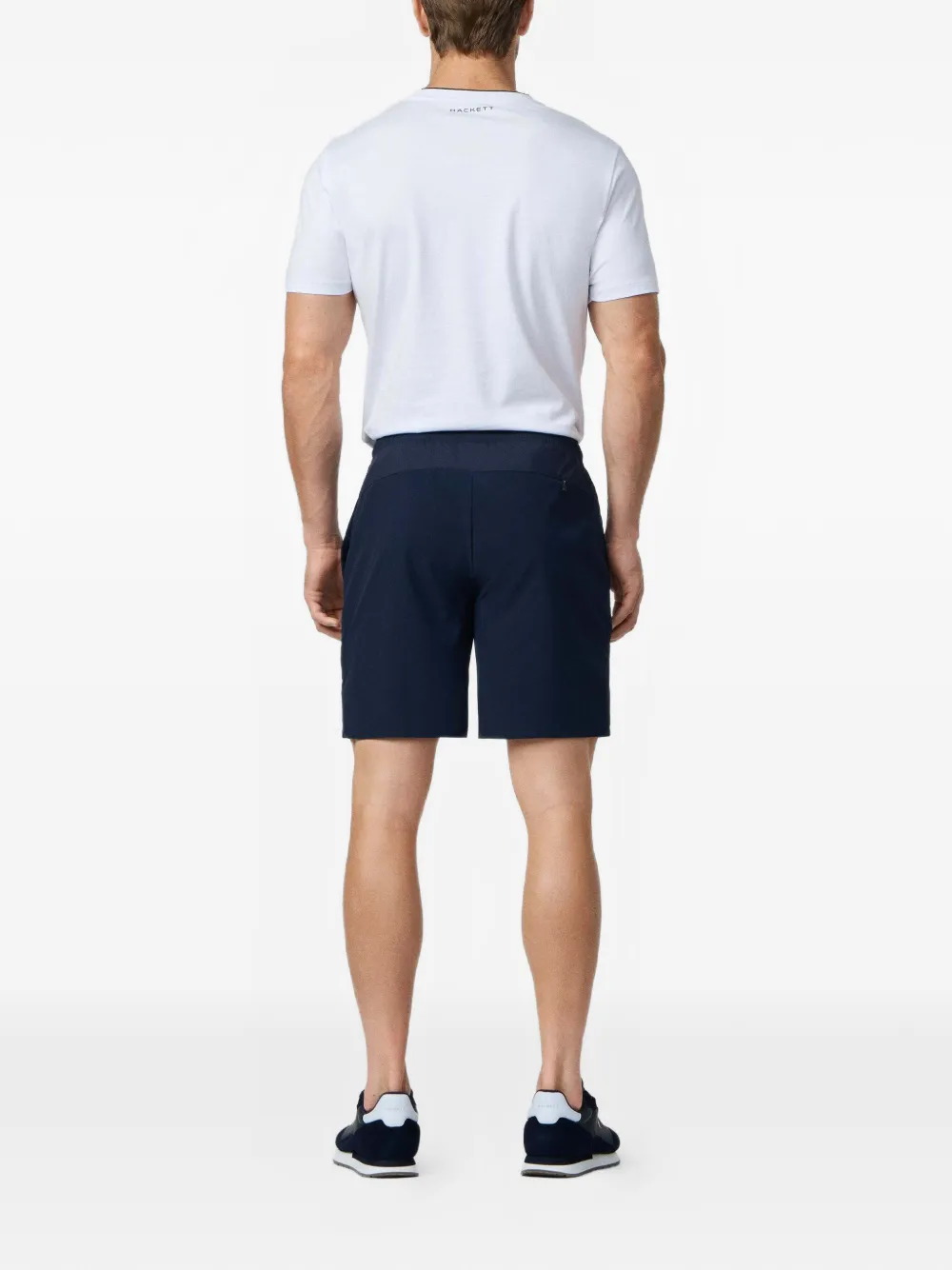 Hackett Logo-patch Drawstring Shorts In Blue