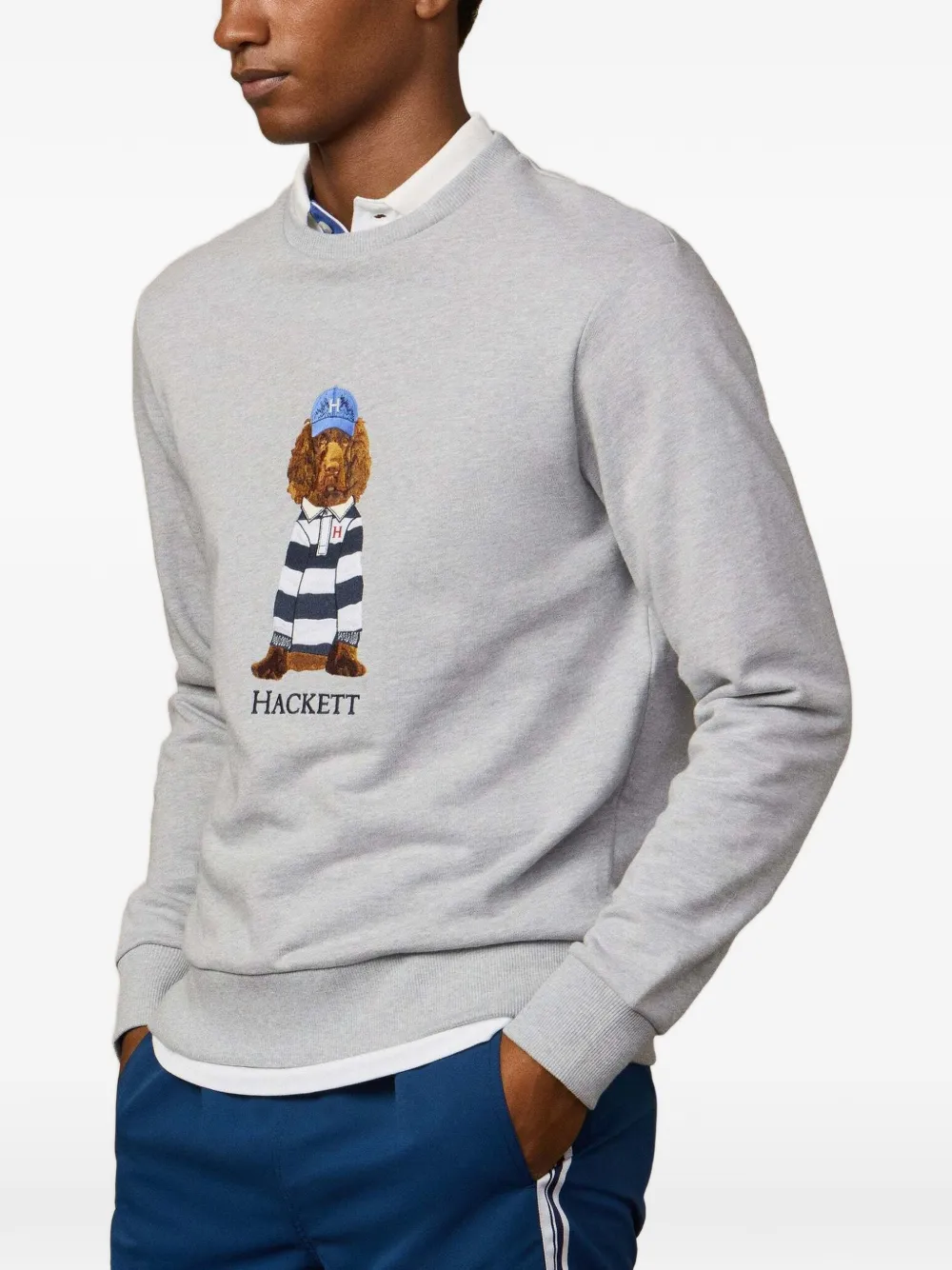 Hackett London Harry katoenen trui met ronde hals Grijs