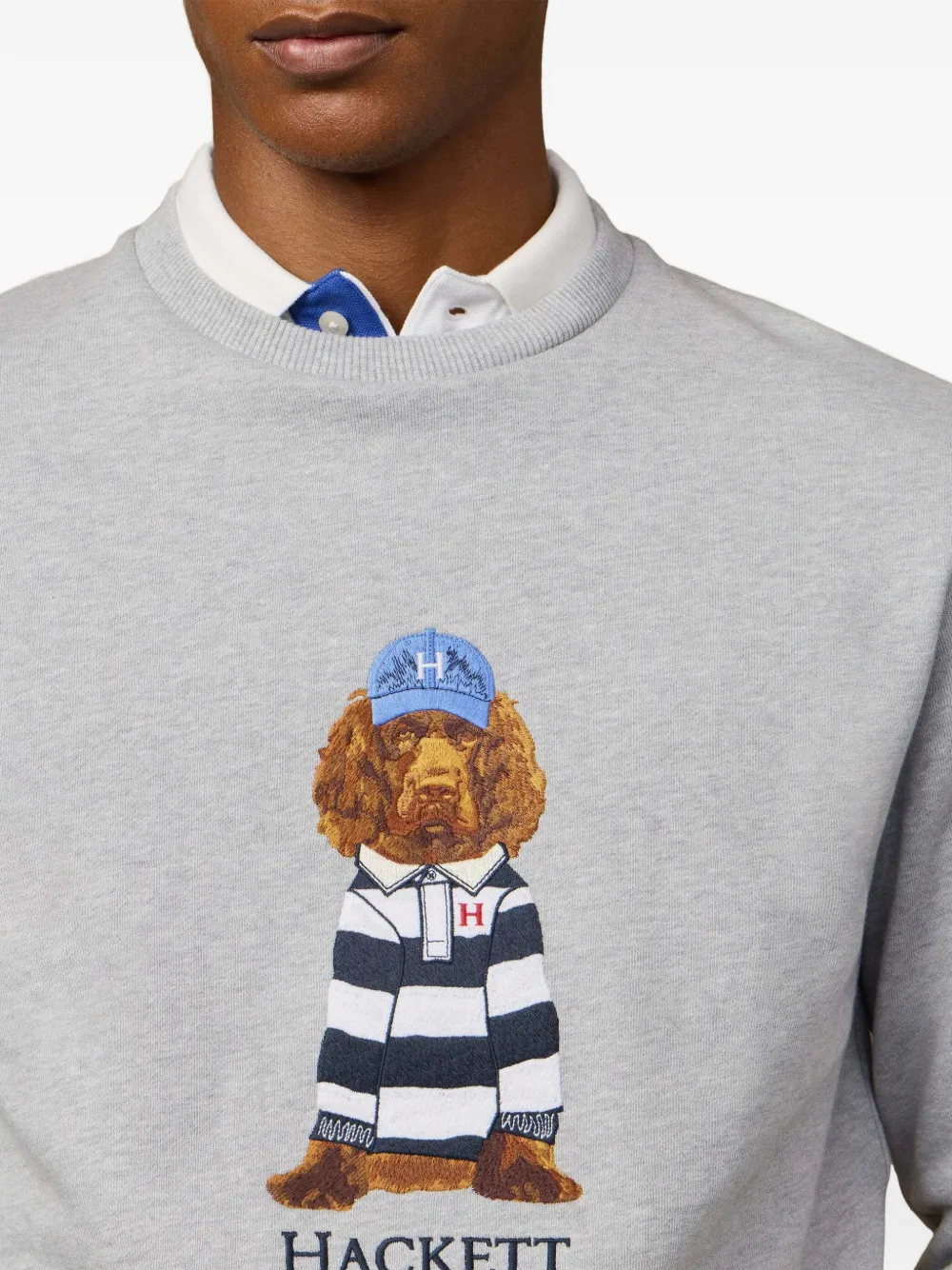 Hackett London Harry katoenen trui met ronde hals Grijs