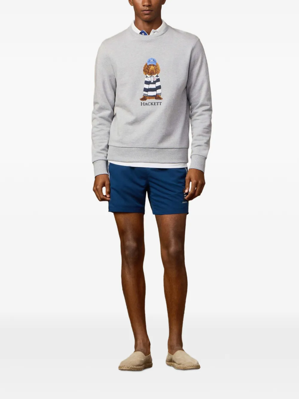 Hackett London Harry katoenen trui met ronde hals Grijs
