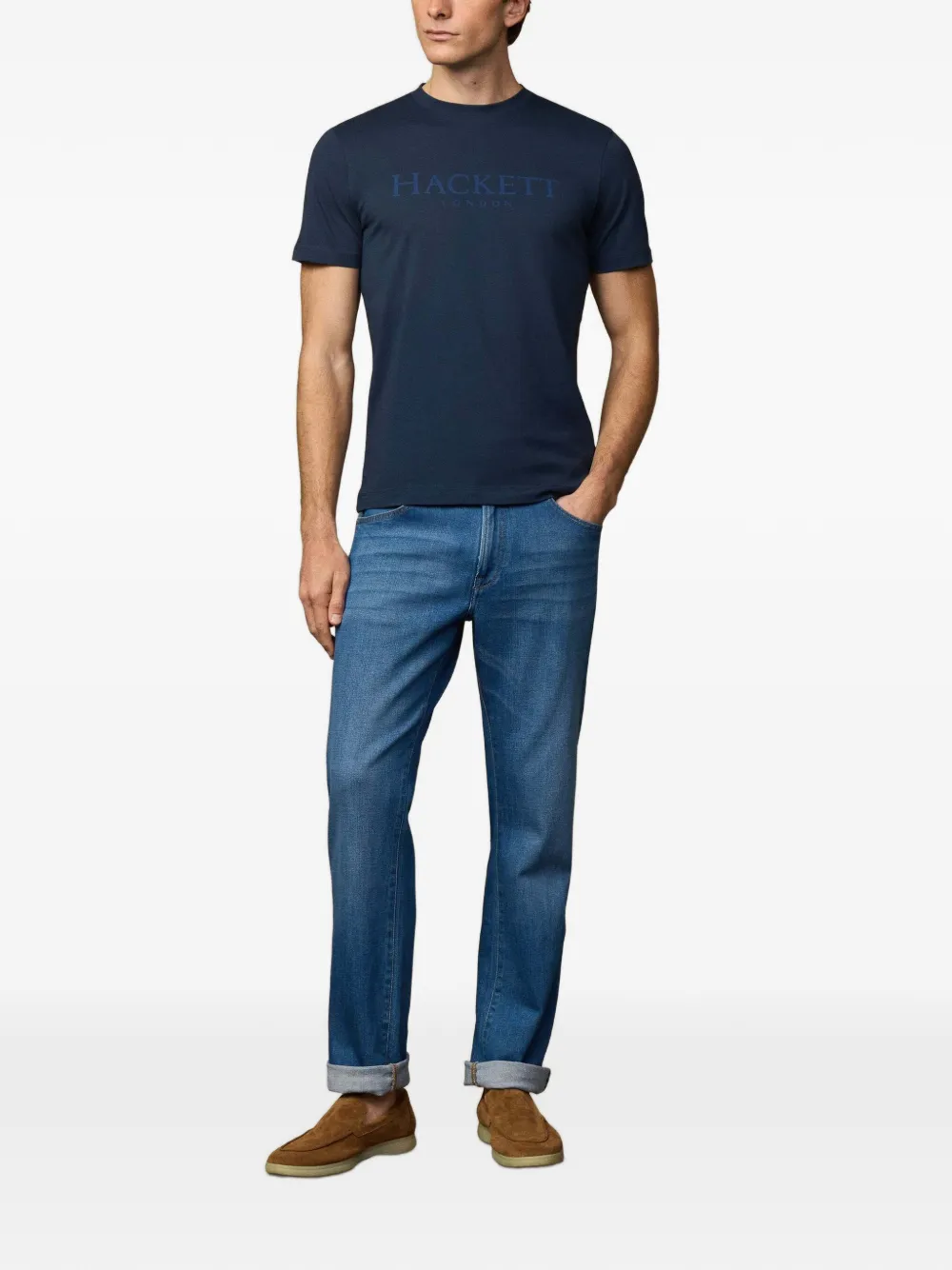Hackett Logo-print T-shirt In Blue