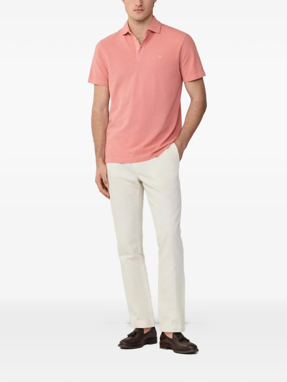 Hackett London Piqué poloshirt met geverfd effect Roze