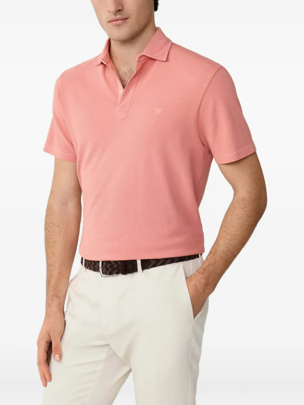 Hackett London Piqué poloshirt met geverfd effect Roze