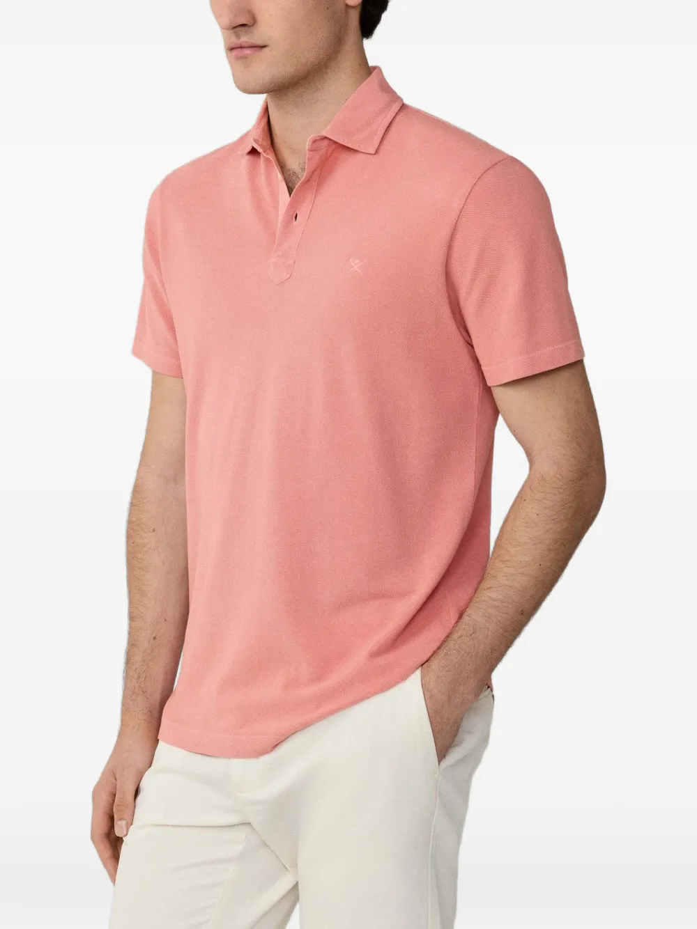 Hackett London Piqué poloshirt met geverfd effect Roze
