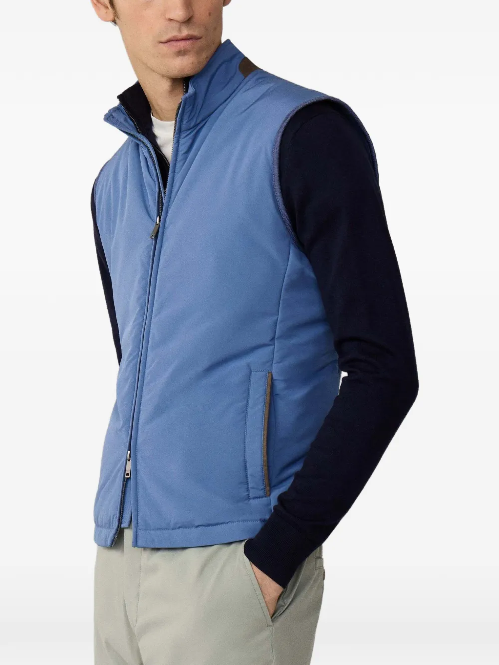 Hackett London Windsor gilet met rits Blauw