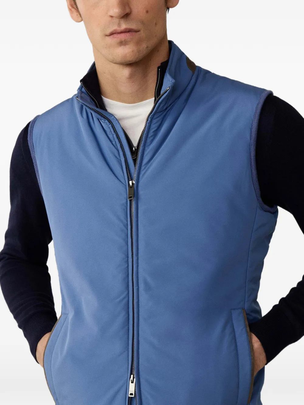 Hackett London Windsor gilet met rits Blauw