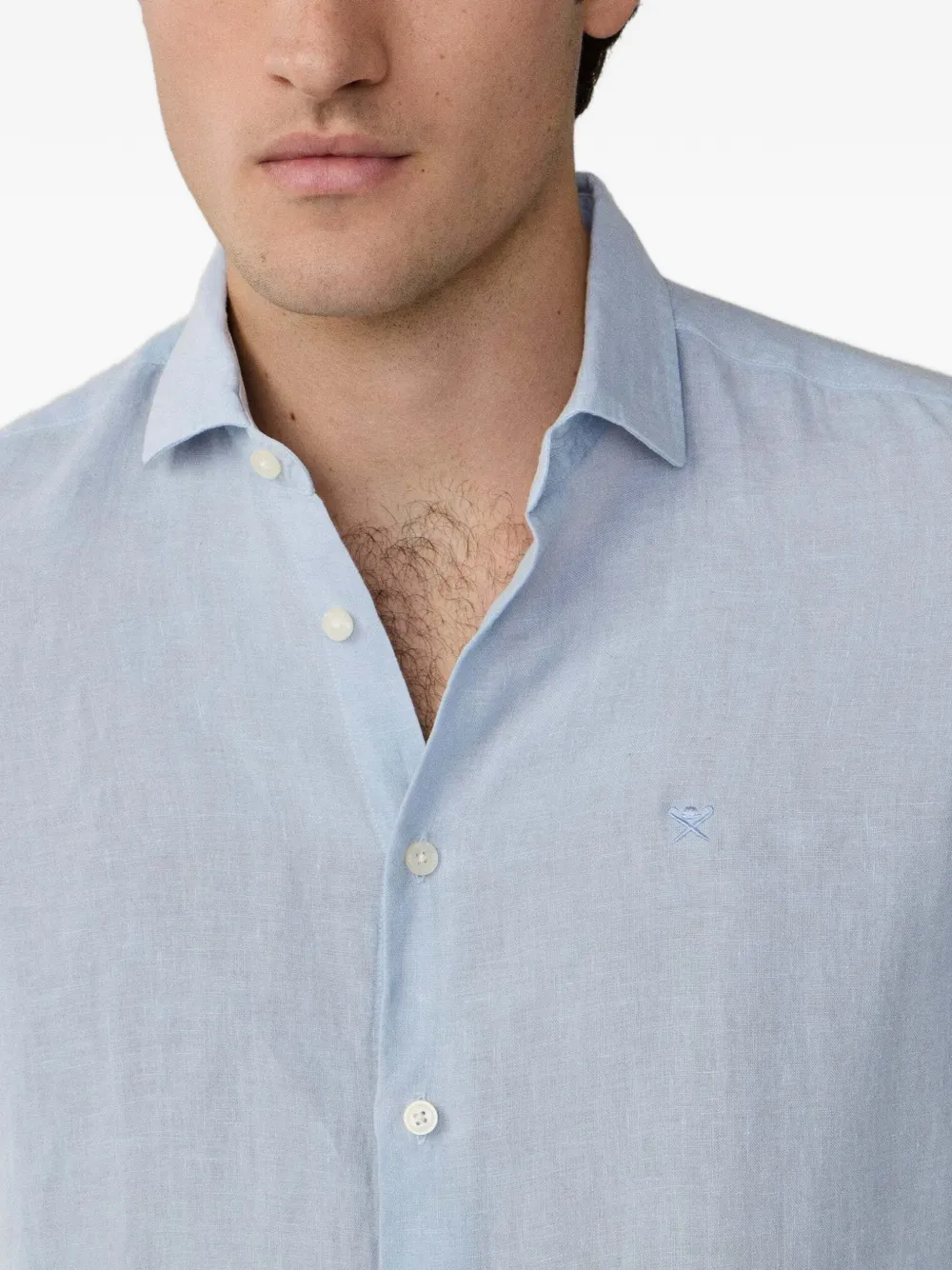 Hackett Long-sleeve Buttoned Shirt In Blue