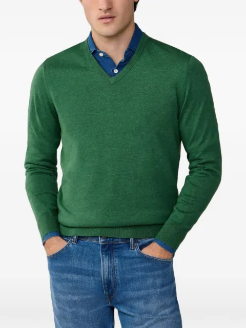 Hackett London 자수 V넥 스웨트셔츠