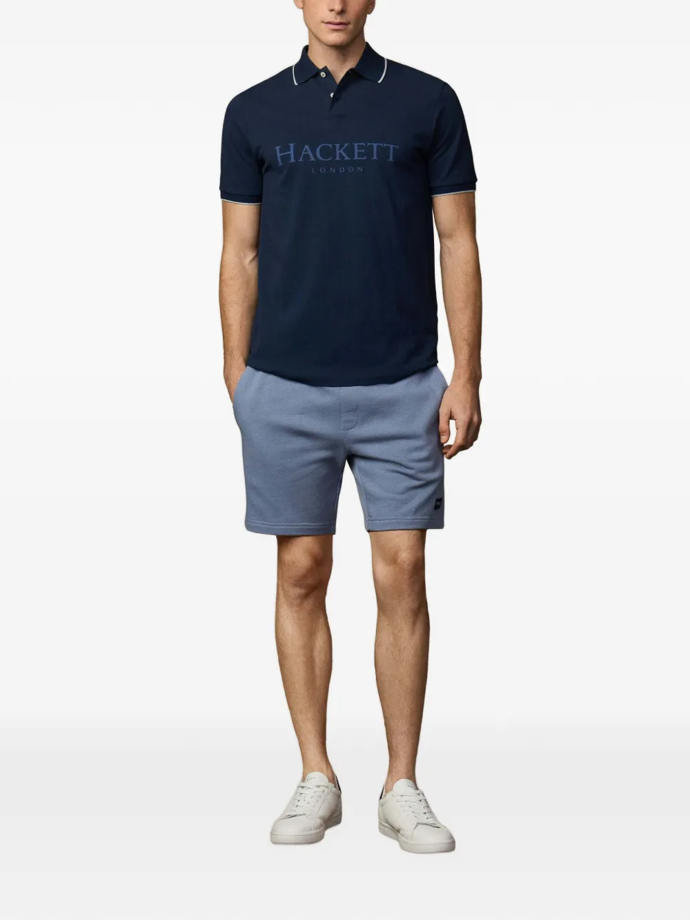 Hackett London Poloshirt met geborduurd logo Blauw
