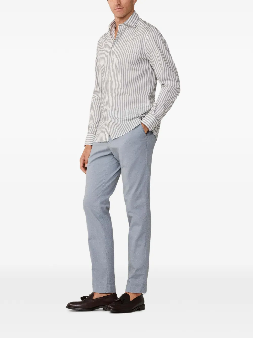 Hackett London Kensington geverfde chino Blauw