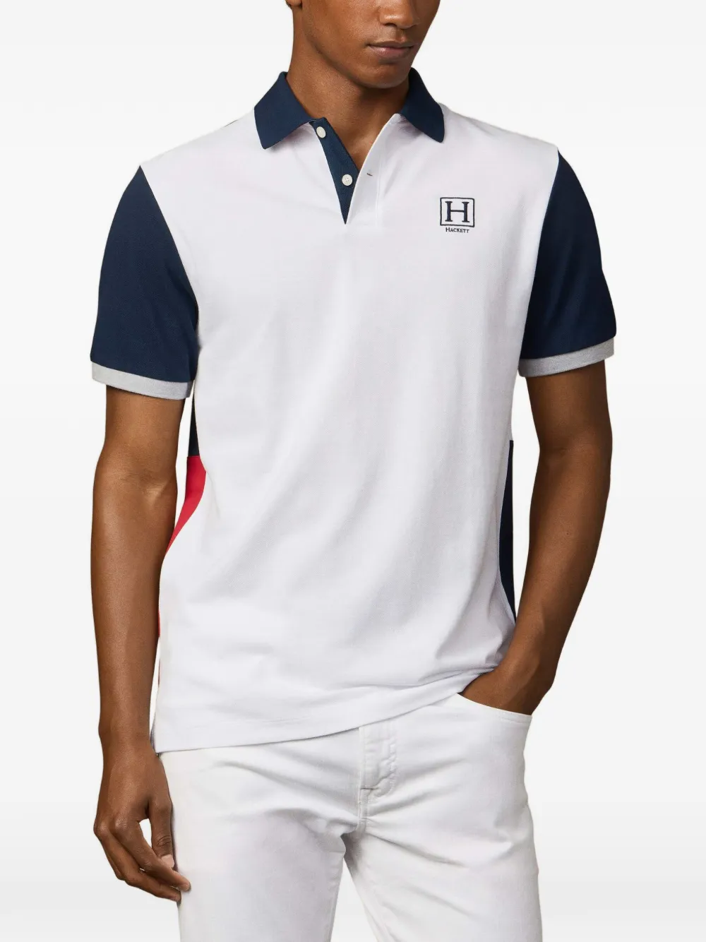 Hackett Logo-embroidered Polo Shirt In Multi