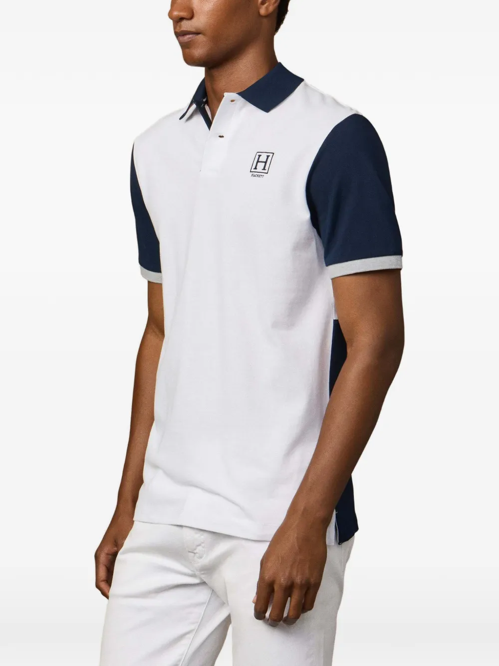 Hackett London Poloshirt met geborduurd logo Wit
