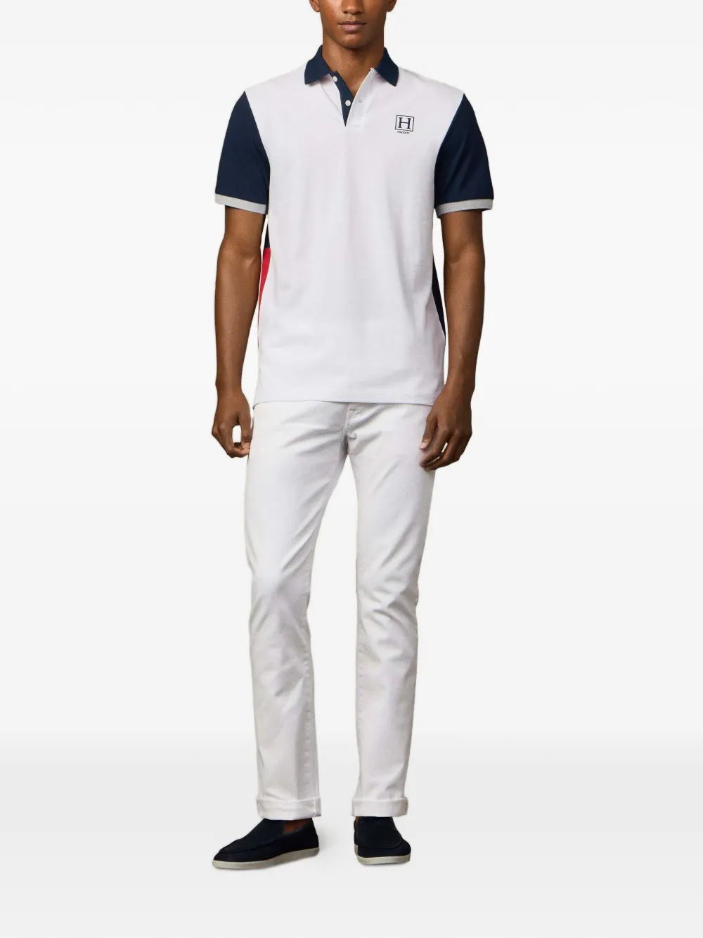 Hackett London Poloshirt met geborduurd logo Wit