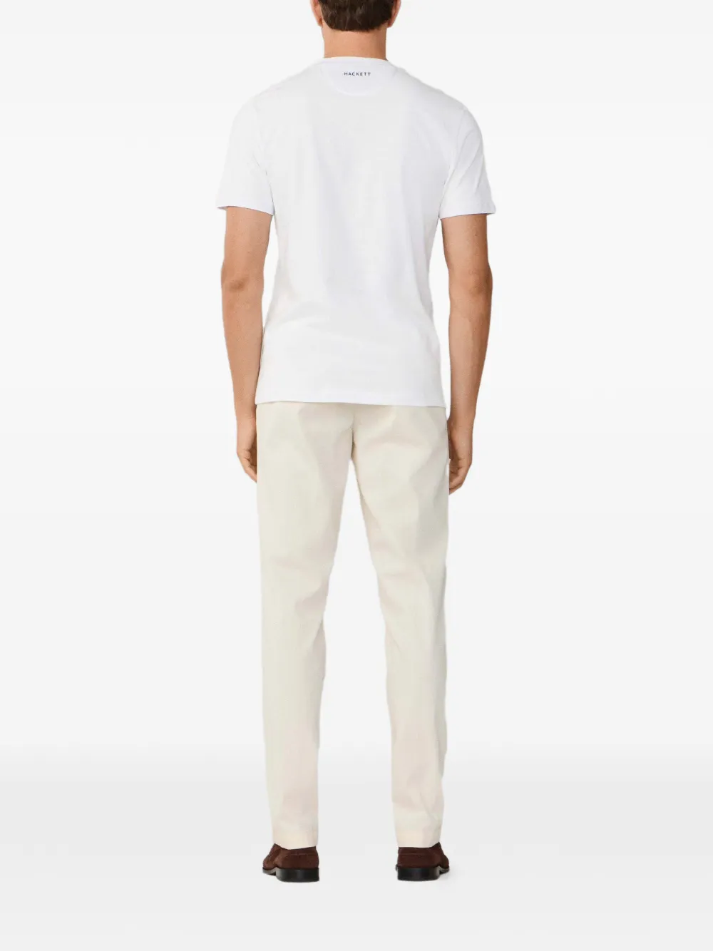 Hackett Logo-embroidered T-shirt In White